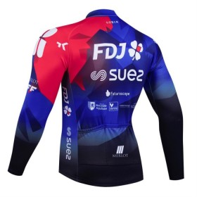 Wielershirt 2024 FDJ Suez Lange Mouw - Blauw